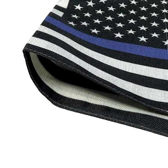 Flag US Thin Blue Line Thin Patriotic Yard Lawn Garden Outdoor Indoor Blue Black - Picture 7 of 16